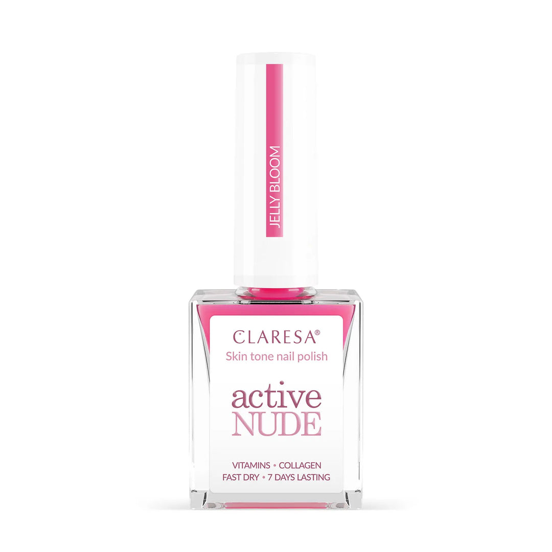 Claresa Active Nude Jelly Bloom – nagų lakas su kolagenu ir vitaminais 9,5 ml 4Mass
