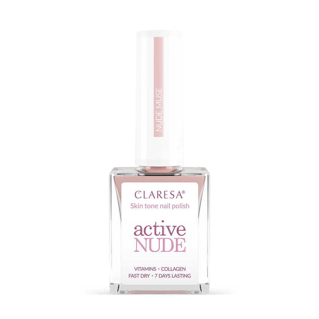 Claresa Active Nude Nude Muse – nagų lakas su kolagenu ir vitaminais 9,5 ml 4Mass
