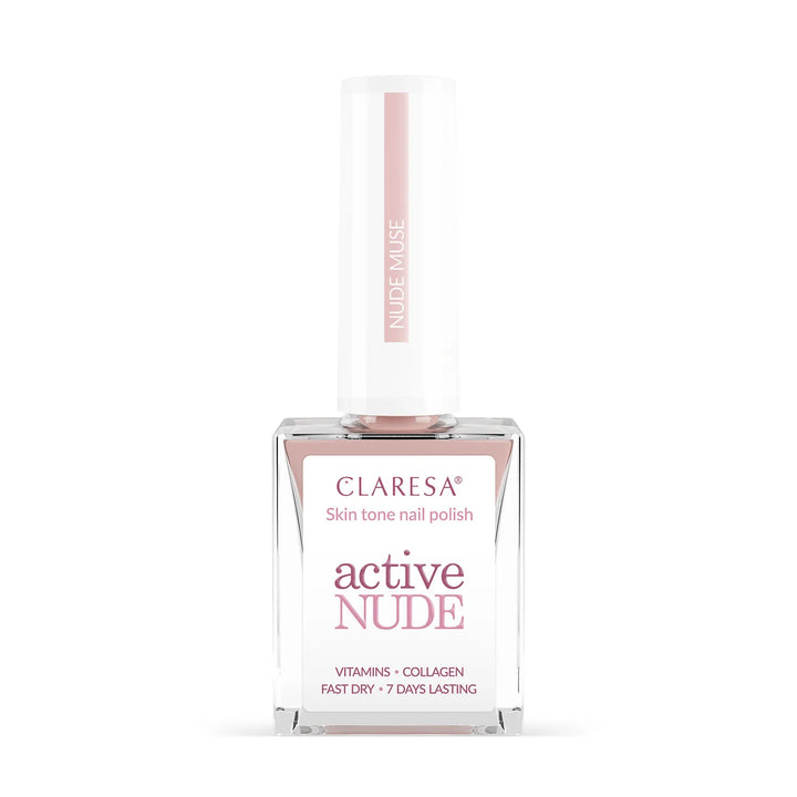 Claresa Active Nude Nude Muse – nagų lakas su kolagenu ir vitaminais 9,5 ml 4Mass