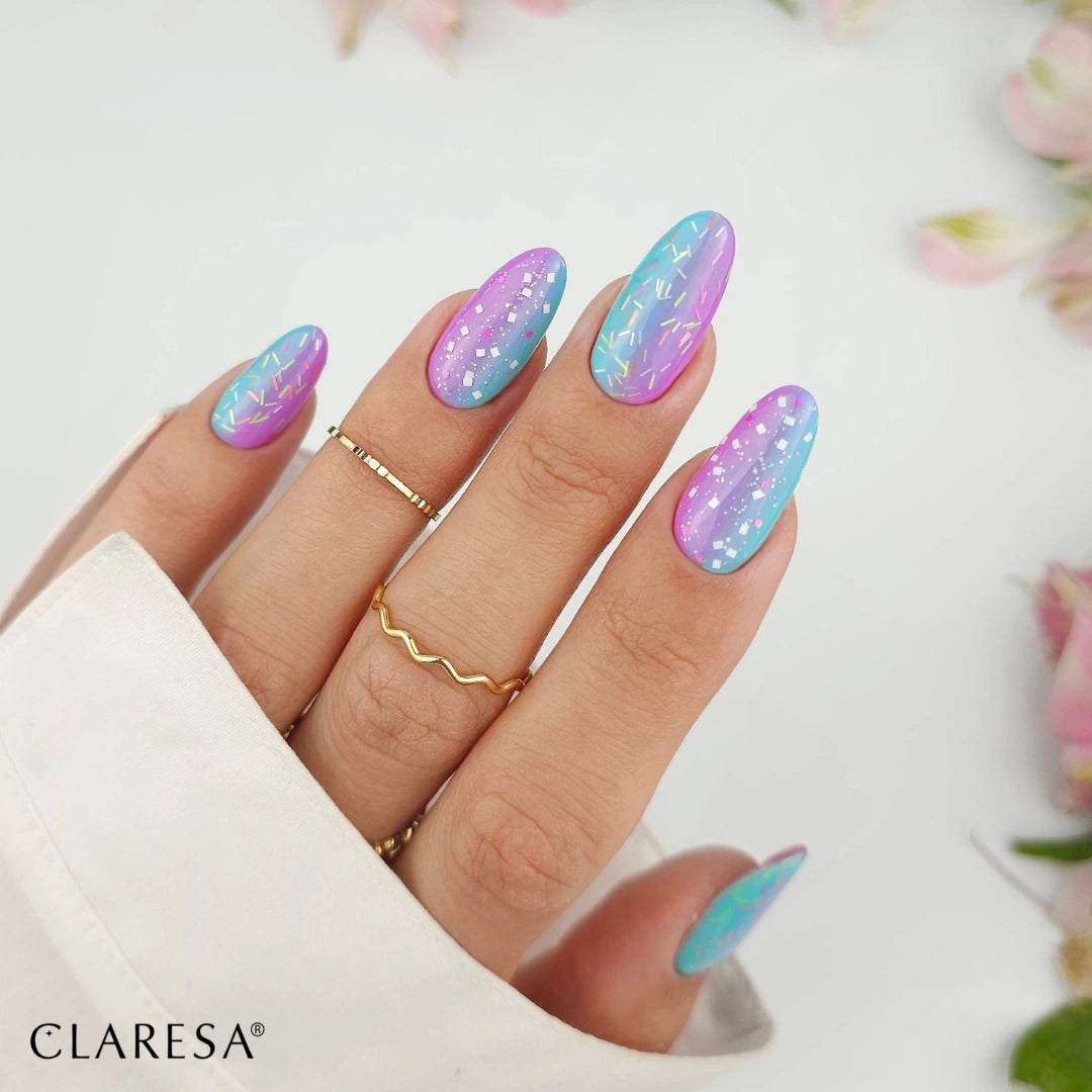 Gelinio lako viršutinis sluoksnis CLARESA Top CANDY RAINBOW 4Mass