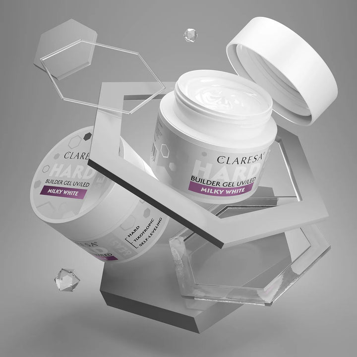 CLARESA HARD&EASY STATYBINIS GELIS MILKY WHITE 12 g 4Mass