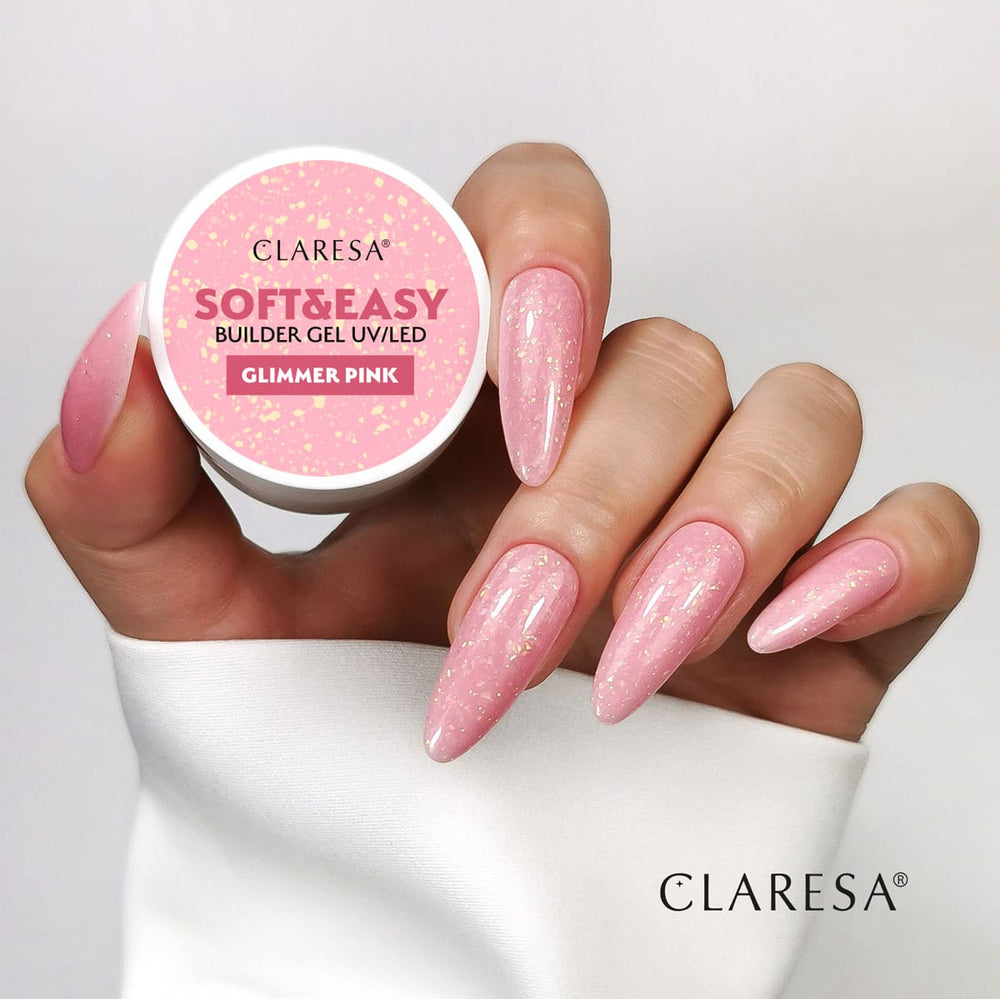 CLARESA SOFT&EASY BUILDER GEL Glimmer pink 12g 4Mass