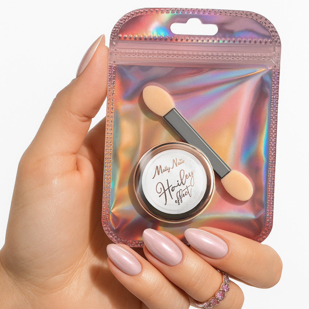 Molly Nails Hailey Effect – perlamutrinio spindesio nagų pudra, 1 g Naguprieziura