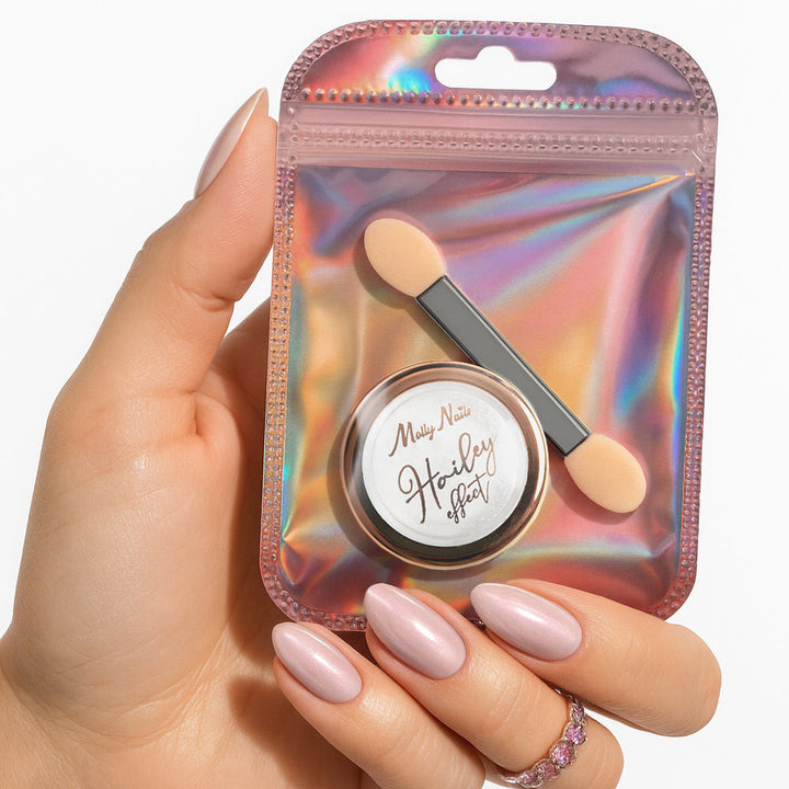 Molly Nails Hailey Effect – perlamutrinio spindesio nagų pudra, 1 g Naguprieziura