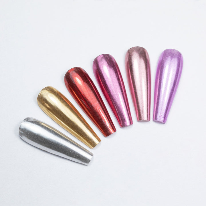 Molly Nails Mirror Effect No. 4 – nagų pudra su veidrodiniu efektu, 6 spalvos Naguprieziura