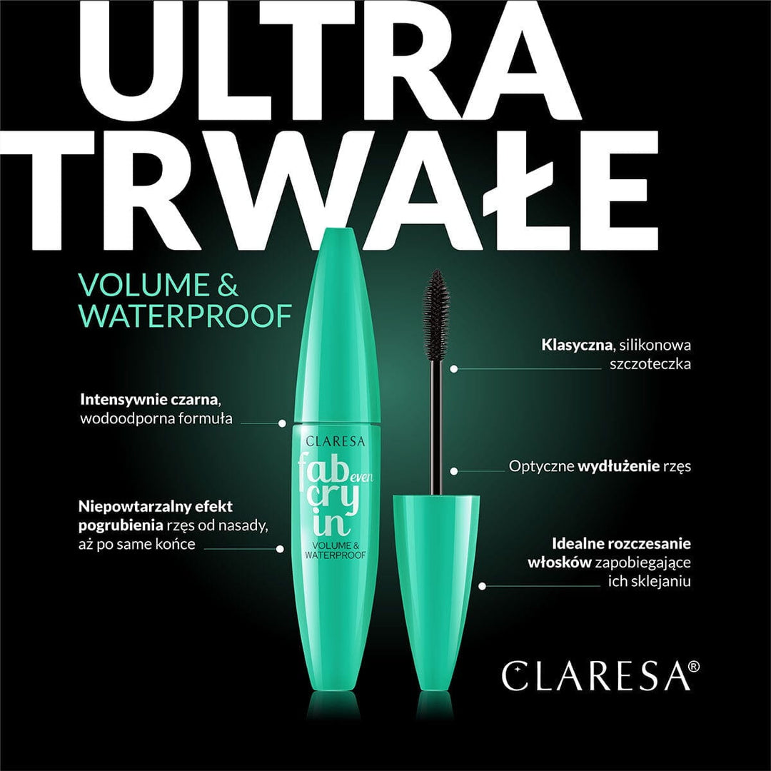 Claresa blakstienų tušas FAB EVEN CRYING – WATERPROOF 12 ml 4Mass