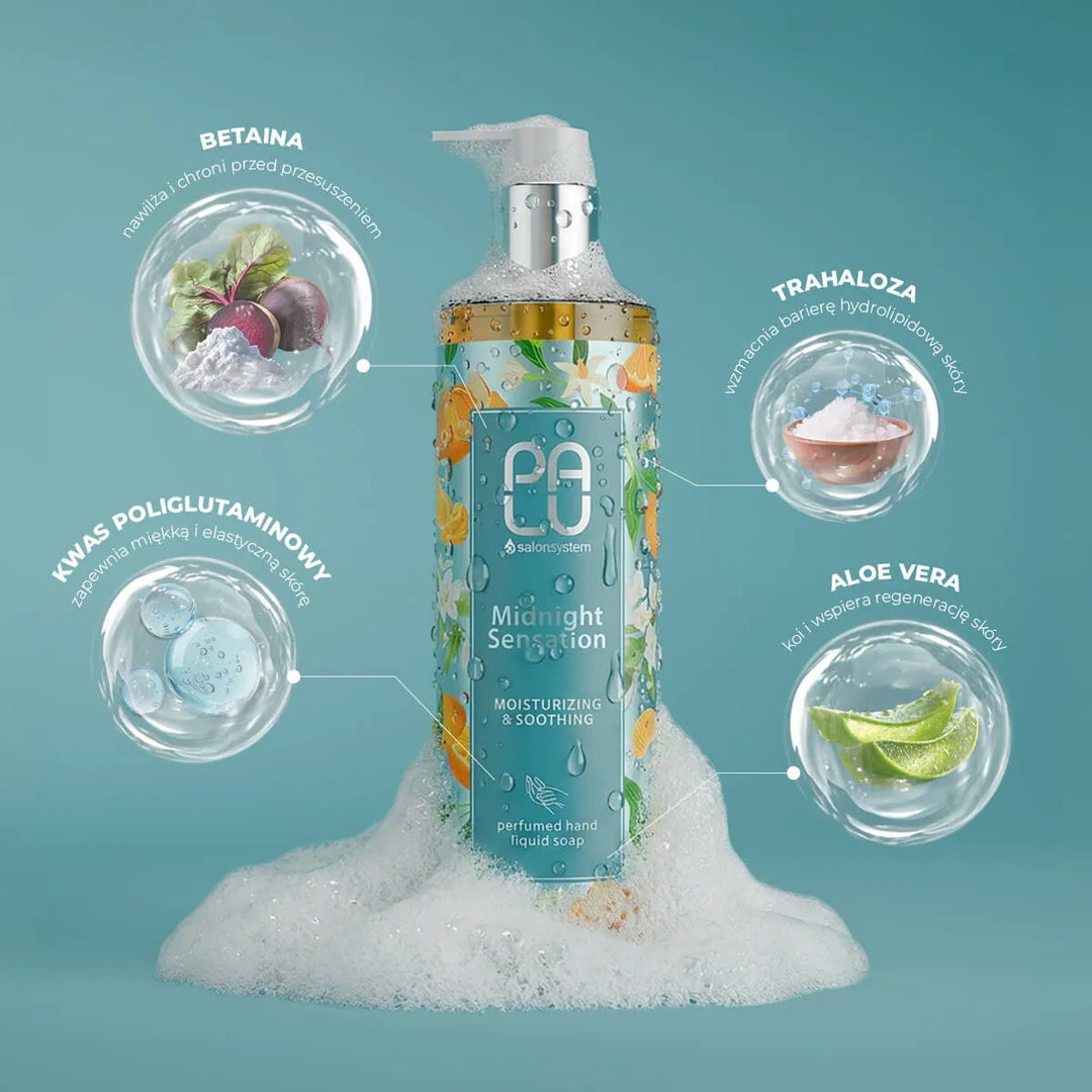 PALU Drėkinamasis ir raminamasis rankų muilas MIDNIGHT SENSATION 400 ml Aromatic 89