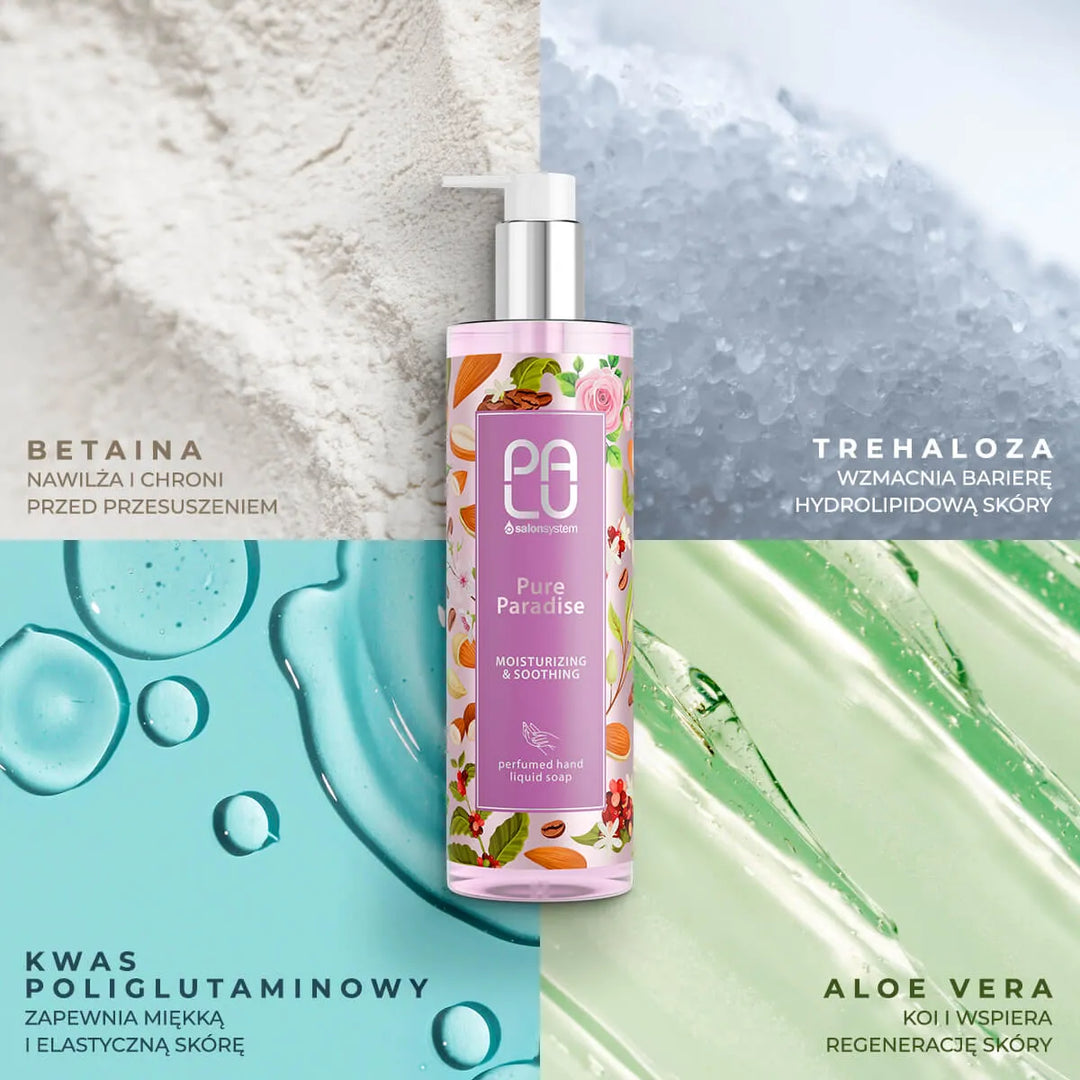 PALU Drėkinamasis ir raminamasis rankų muilas PURE PARADISE 400 ml Palu