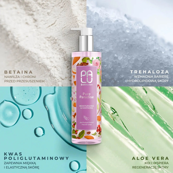 PALU Drėkinamasis ir raminamasis rankų muilas PURE PARADISE 400 ml Palu