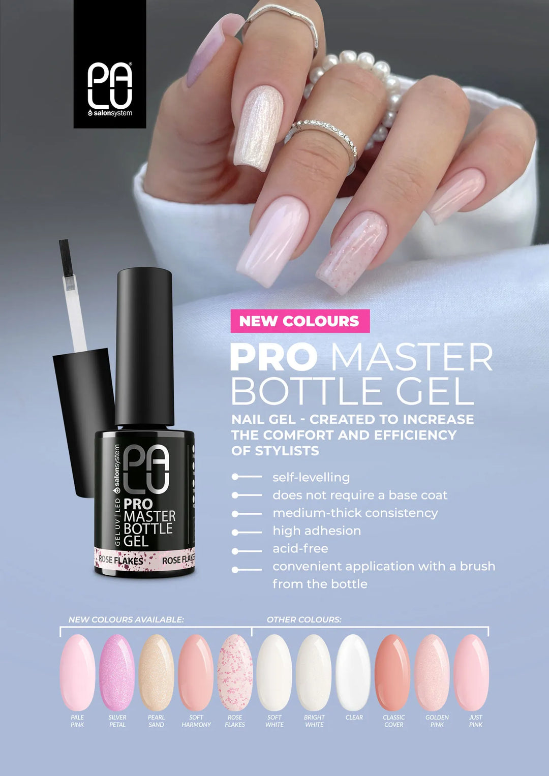 PALU PRO MASTER BOTTLE GEL - ROSE FLAKES 4Mass