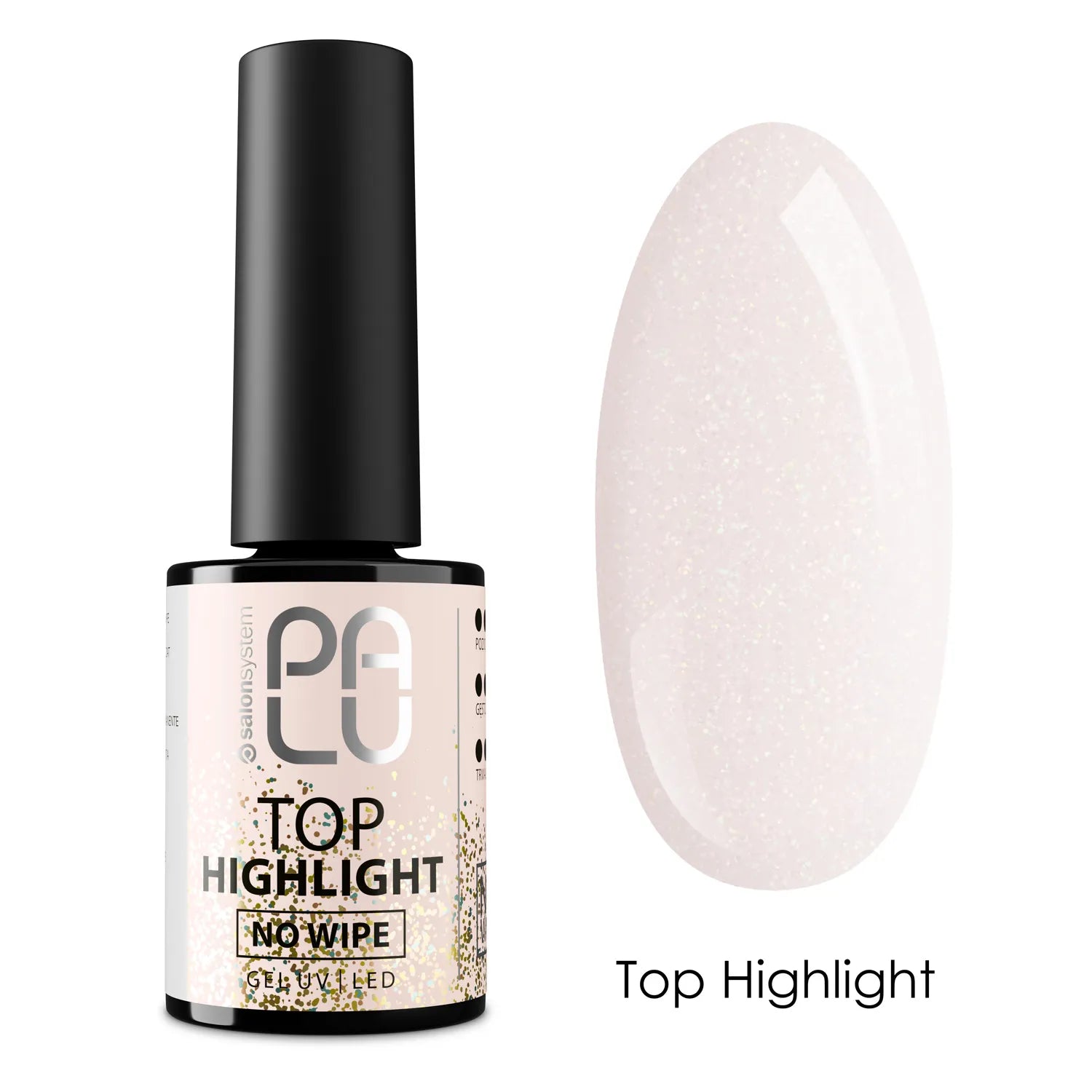 Palu Top Highlight No Wipe – gelinio lako viršutinis sluoksnis be lipnumo 4Mass
