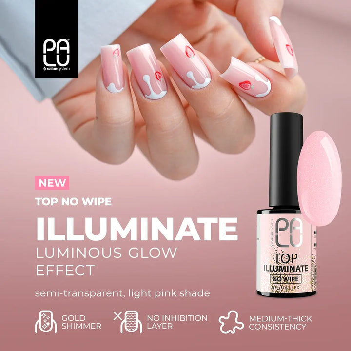 Palu Top Illuminate No Wipe – gelinio lako viršutinis sluoksnis be lipnumo 4Mass