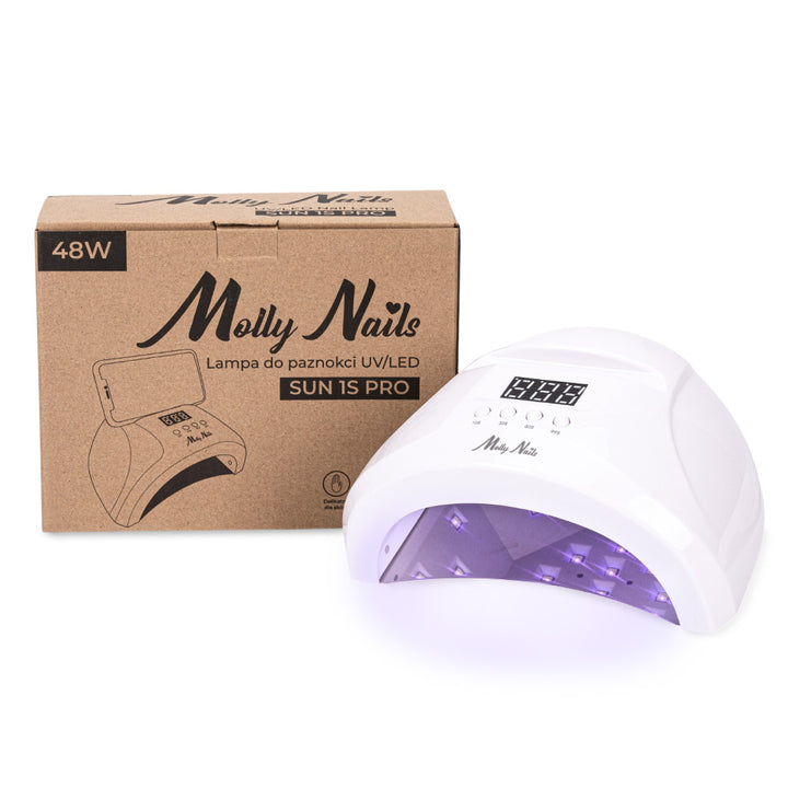 UV/LED lempa nagams Molly Nails 48W su displėju balta SUN 1S PRO (3 m laidas) Naguprieziura