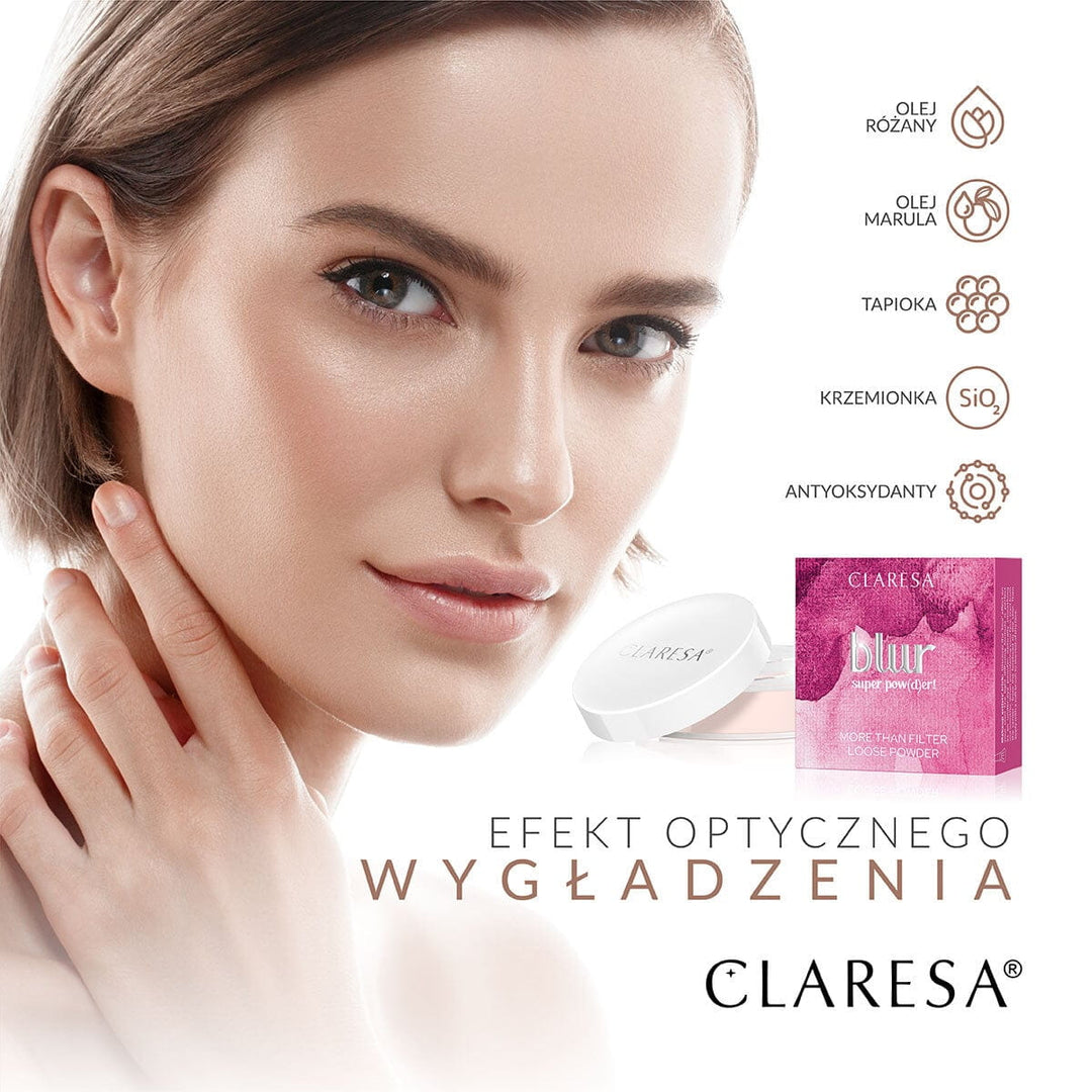 CLARESA biri optiškai glotninanti odą pudra BLUR SUPER POWDER 8 g Naguprieziura