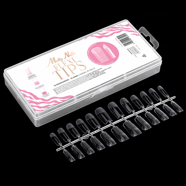 VIRŠUTINĖS FORMELĖS NAGŲ PRIAUGINIMUI Flexi Tips Molly Nails Kvadratas