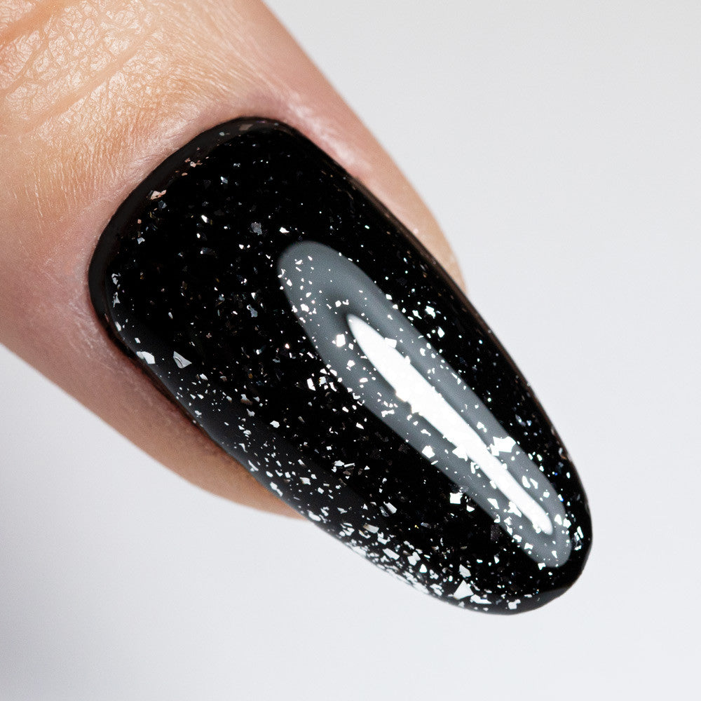 Gelinio lako viršutinis sluoksnis Top Drop Flakes Silver NTN Premium 7 g