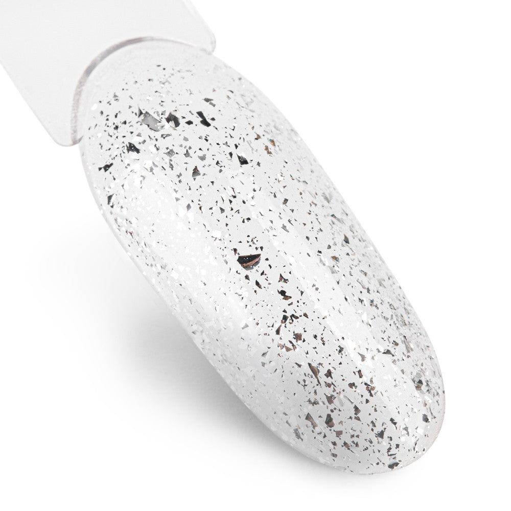 Gelinio lako viršutinis sluoksnis Top Drop Flakes Silver NTN Premium 7 g