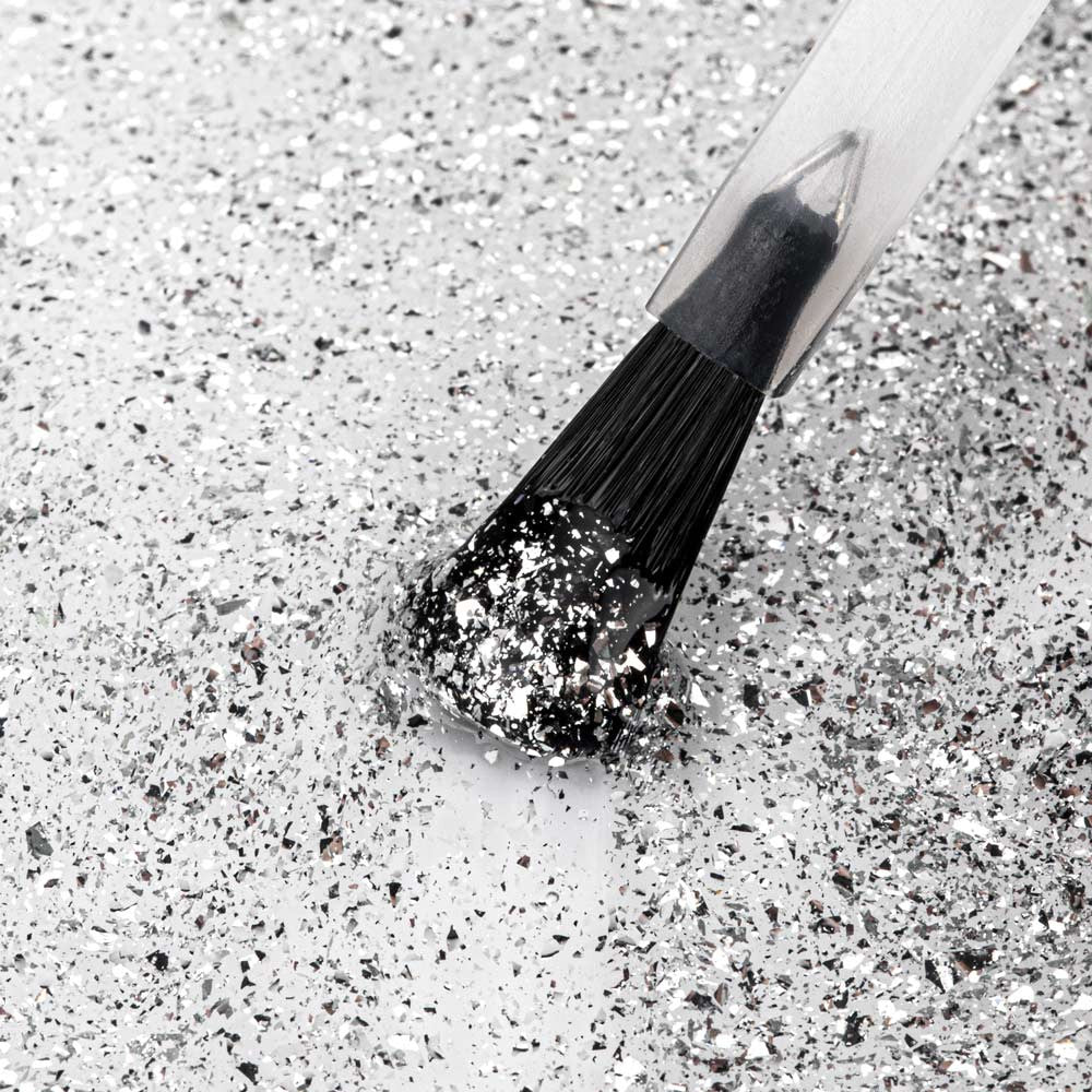 Gelinio lako viršutinis sluoksnis Top Drop Flakes Silver NTN Premium 7 g