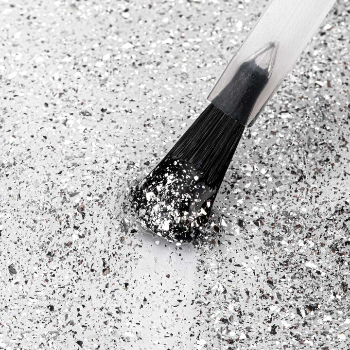 Gelinio lako viršutinis sluoksnis Top Drop Flakes Silver NTN Premium 7 g