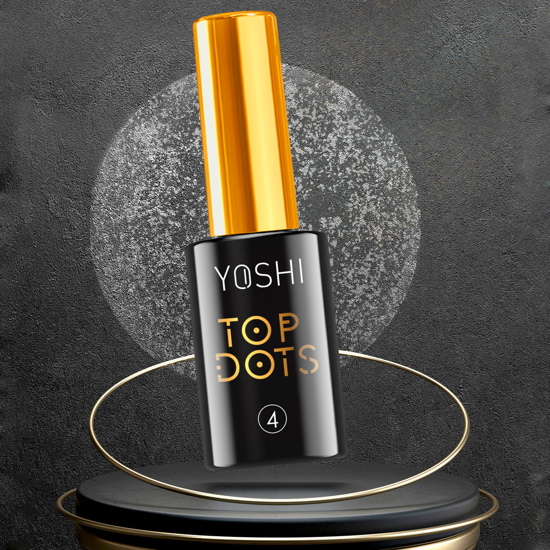 Gelinio lako viršutinis sluoksnis YOSHI Top Dots 04  10 ml Naguprieziura