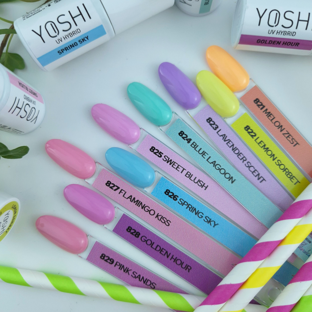 Yoshi gel polish 821-829 spalvų paletė