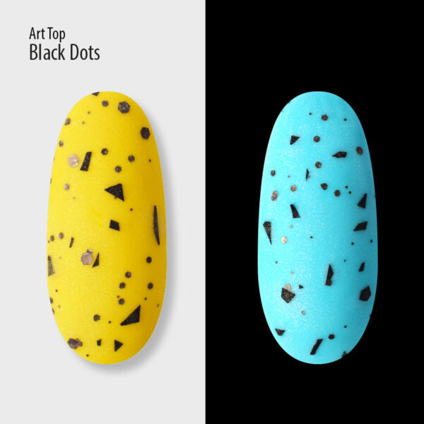 Gelinio lako viršutinis sluoksnis ART TOP BLACK DOTS PNB ml