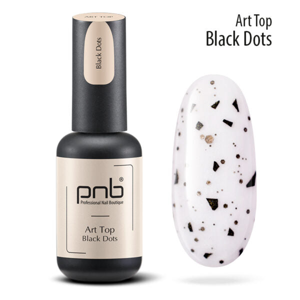 Gelinio lako viršutinis sluoksnis ART TOP BLACK DOTS PNB ml