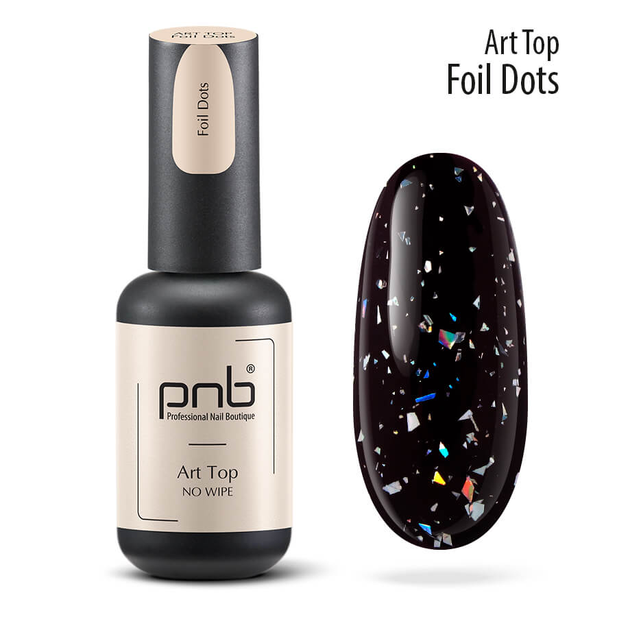 Gelinio lako viršutinis sluoksnis ART TOP, FOIL DOTS PNB ml