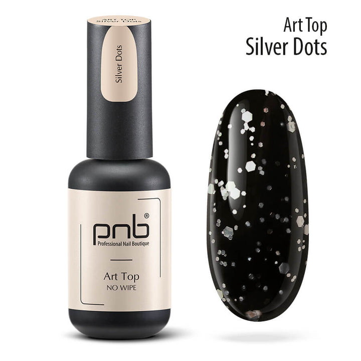 Gelinio lako viršutinis sluoksnis ART TOP SILVER DOTS PNB ml