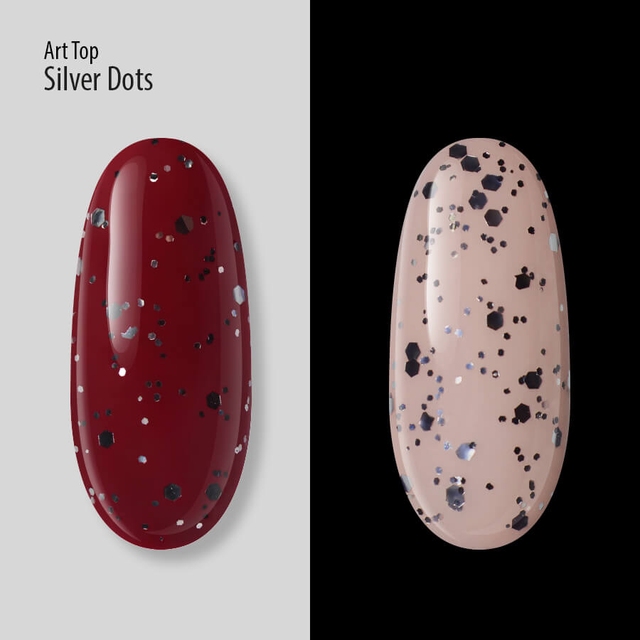 Gelinio lako viršutinis sluoksnis ART TOP SILVER DOTS PNB ml