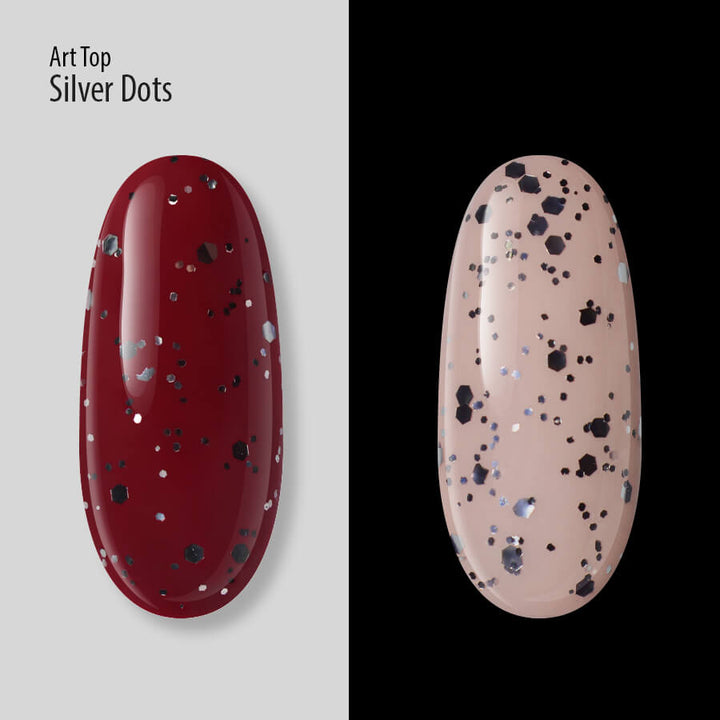 Gelinio lako viršutinis sluoksnis ART TOP SILVER DOTS PNB ml