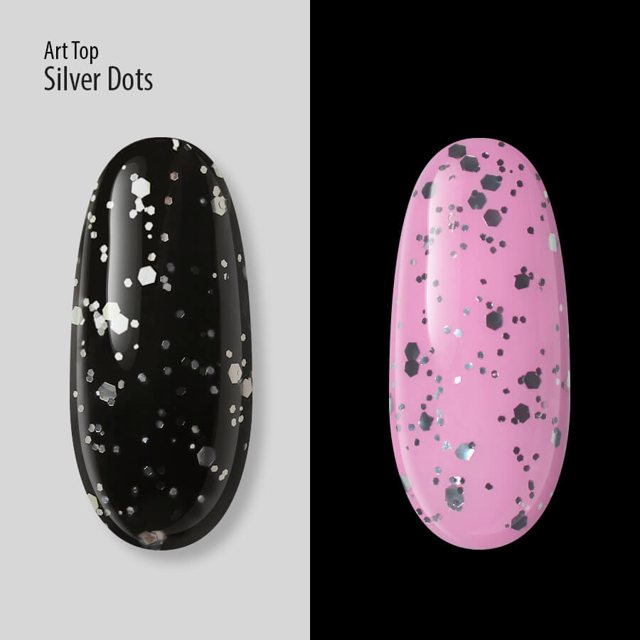 Gelinio lako viršutinis sluoksnis ART TOP SILVER DOTS PNB ml