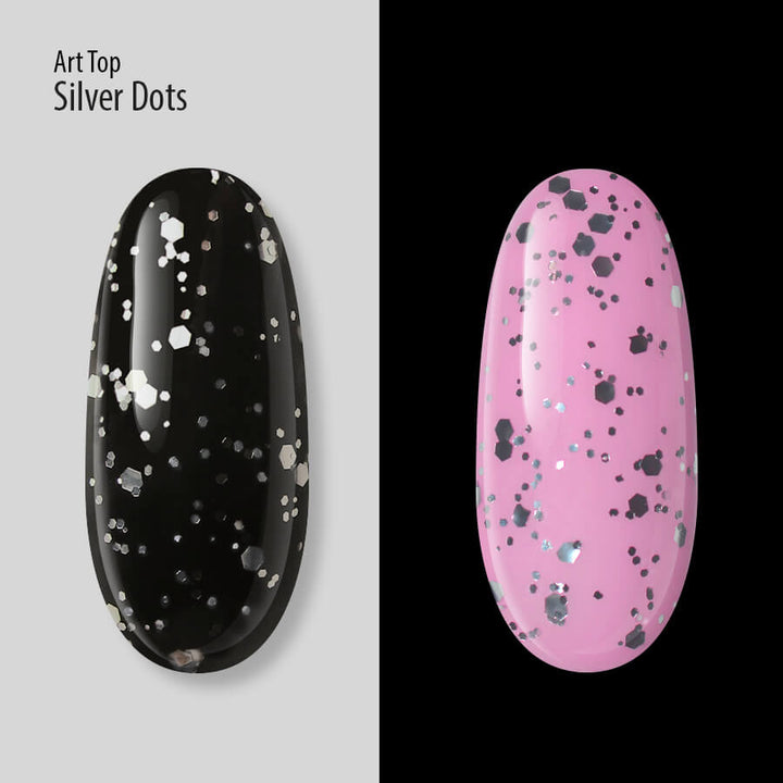 Gelinio lako viršutinis sluoksnis ART TOP SILVER DOTS PNB ml